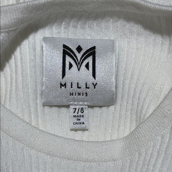 Milly Minis Feather Sleeves Knit Dress Ribbed - Picture 5 of 7